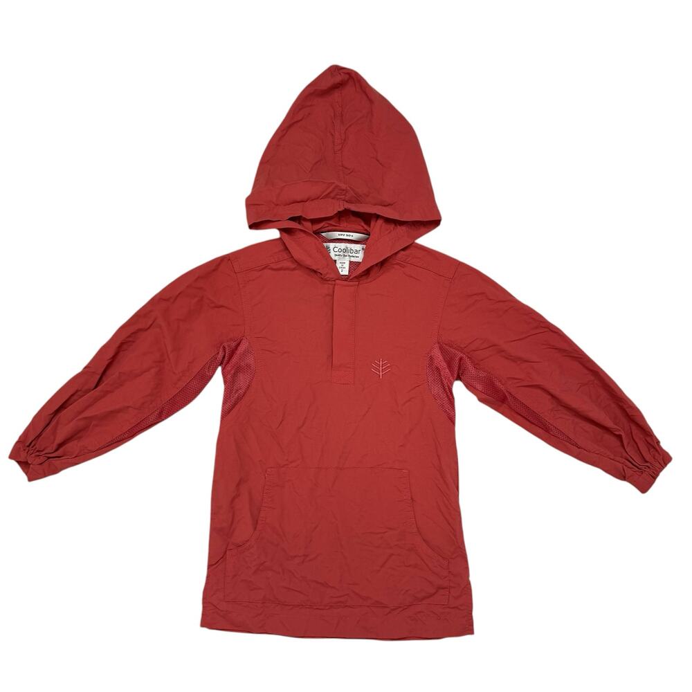 COOLIBAR UPF 50 Hooded Long Sleeve Top in Washed Red Sz 2 2T Kids Lightweight